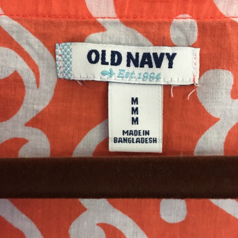 Old Navy Orange and white Tunic Medium - Picture 3 of 3
